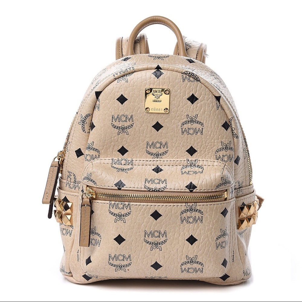 MCM Visetos Small Side Stud Stark Backpack